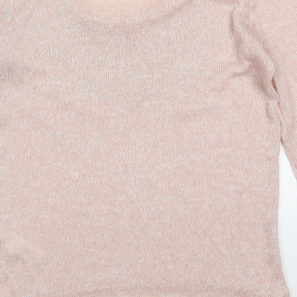 New Look Womens Pink Round Neck  Viscose Pullover Jumper Size 8