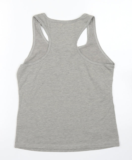 MPH Womens Grey  Polyester Basic Tank Size S Scoop Neck
