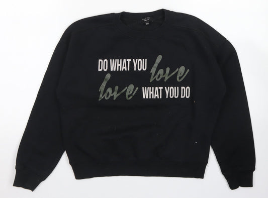 915 Generation Girls Black  Polyester Pullover Sweatshirt Size 12-13 Years