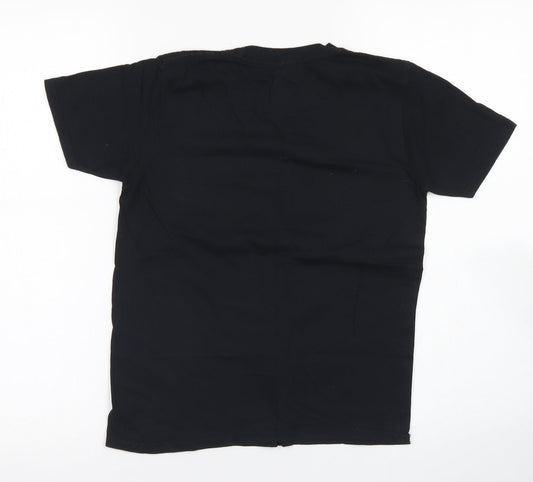 Gildan Boys Black  Cotton Basic T-Shirt Size 10 Years Crew Neck  - Big Ben