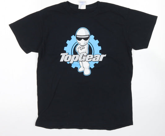 Gildan Boys Black  Cotton Basic T-Shirt Size M Crew Neck  - Top Gear