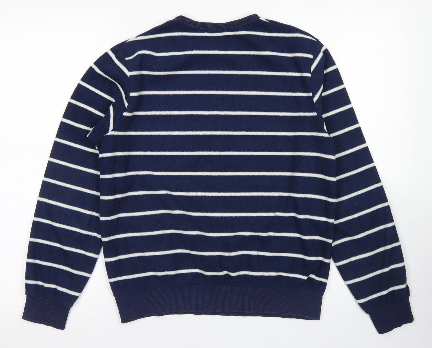 Bossini Girls Blue Striped Polyester Pullover Sweatshirt Size S
