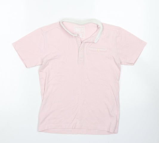 Undeniable Dudes Boys Pink  Cotton Basic Polo Size 10 Years Round Neck