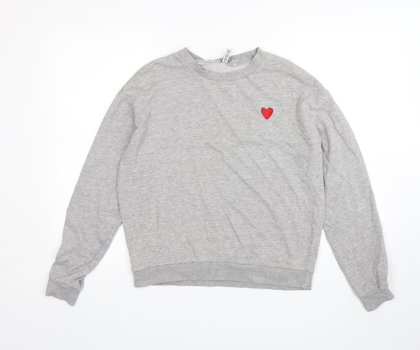 H&M Womens Grey  Cotton Pullover Sweatshirt Size M