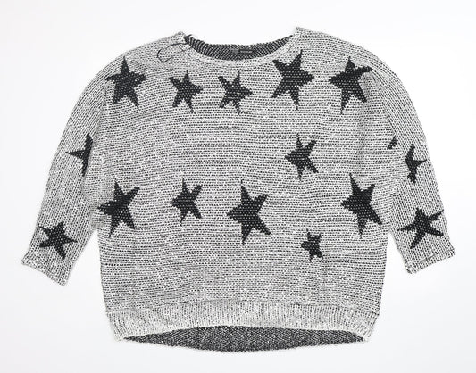 BodyFlirt Womens Grey Round Neck  Polyester Pullover Jumper Size 2XL