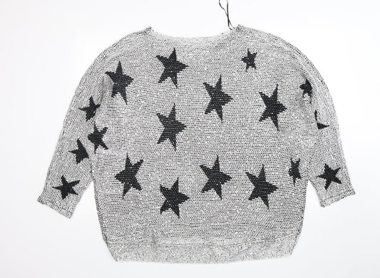 BodyFlirt Womens Grey Round Neck  Polyester Pullover Jumper Size 2XL