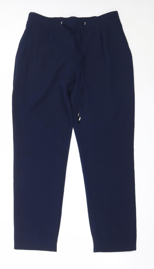 Oodji Womens Blue  Polyester Trousers  Size 40 L26.5 in Regular