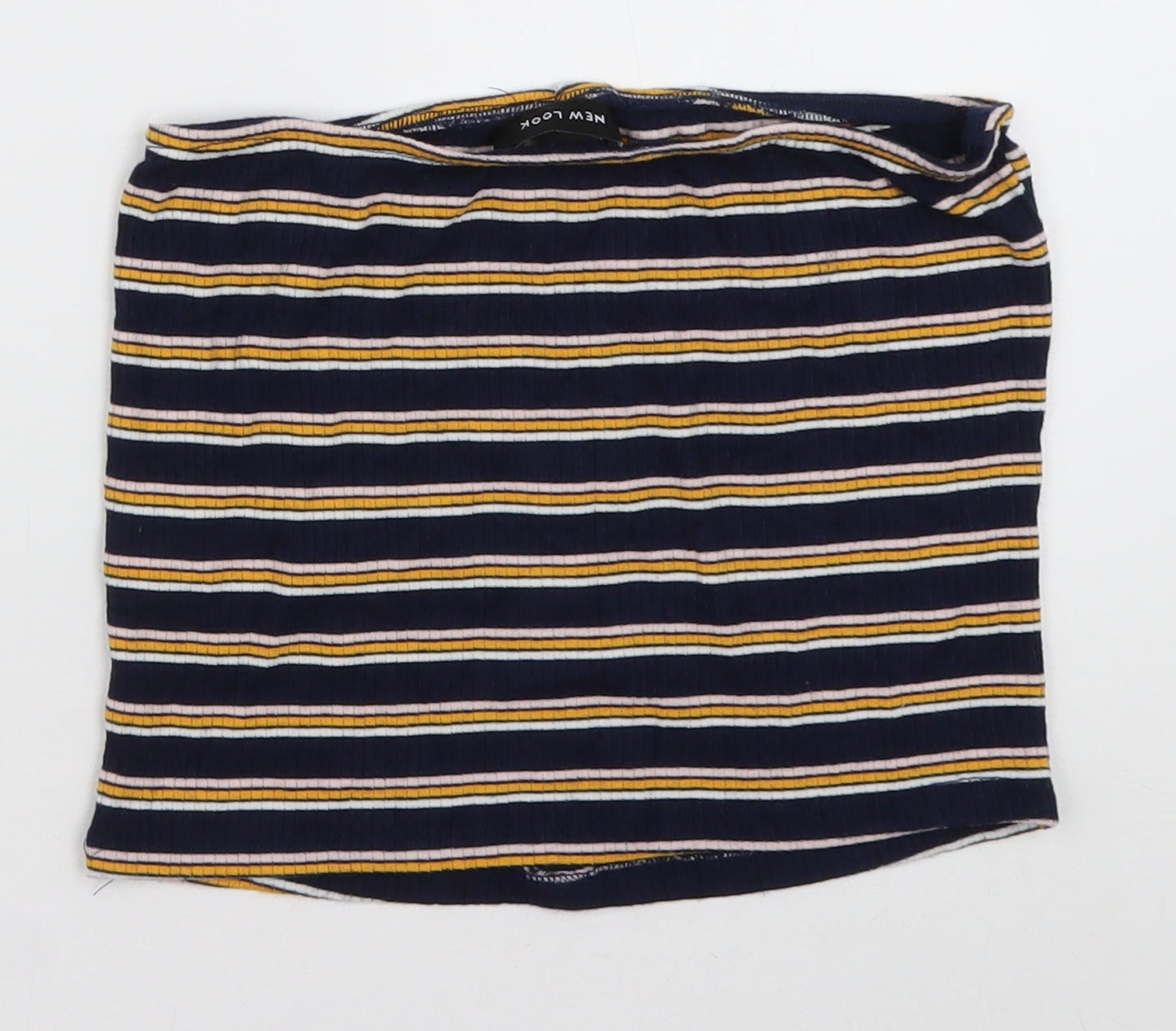 New Look Womens Blue Striped Polyester Tunic Tank Size 12 One Shoulder