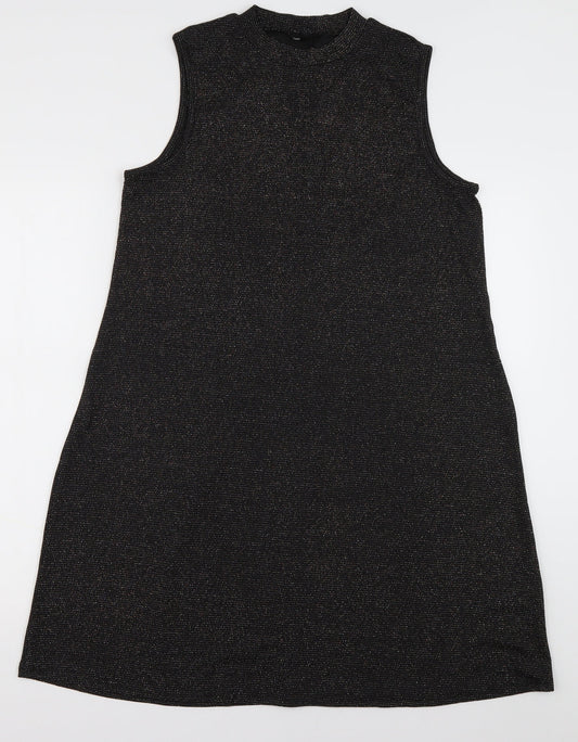 pe&co Womens Black  Polyester A-Line  Size 12  Halter Pullover - Sparkle