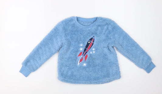 Lily & Dan Girls Blue  Polyester Top Lounge Pants Size 5-6 Years   - Rocket