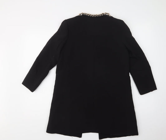 Missguided Womens Black   Overcoat Blazer Size 8  Hook & Eye