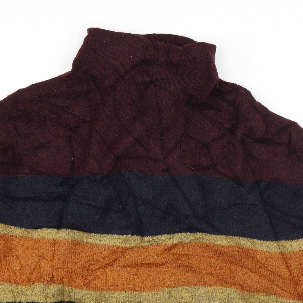 New Look Womens Multicoloured High Neck Striped Acrylic Pullover Jumper Size S