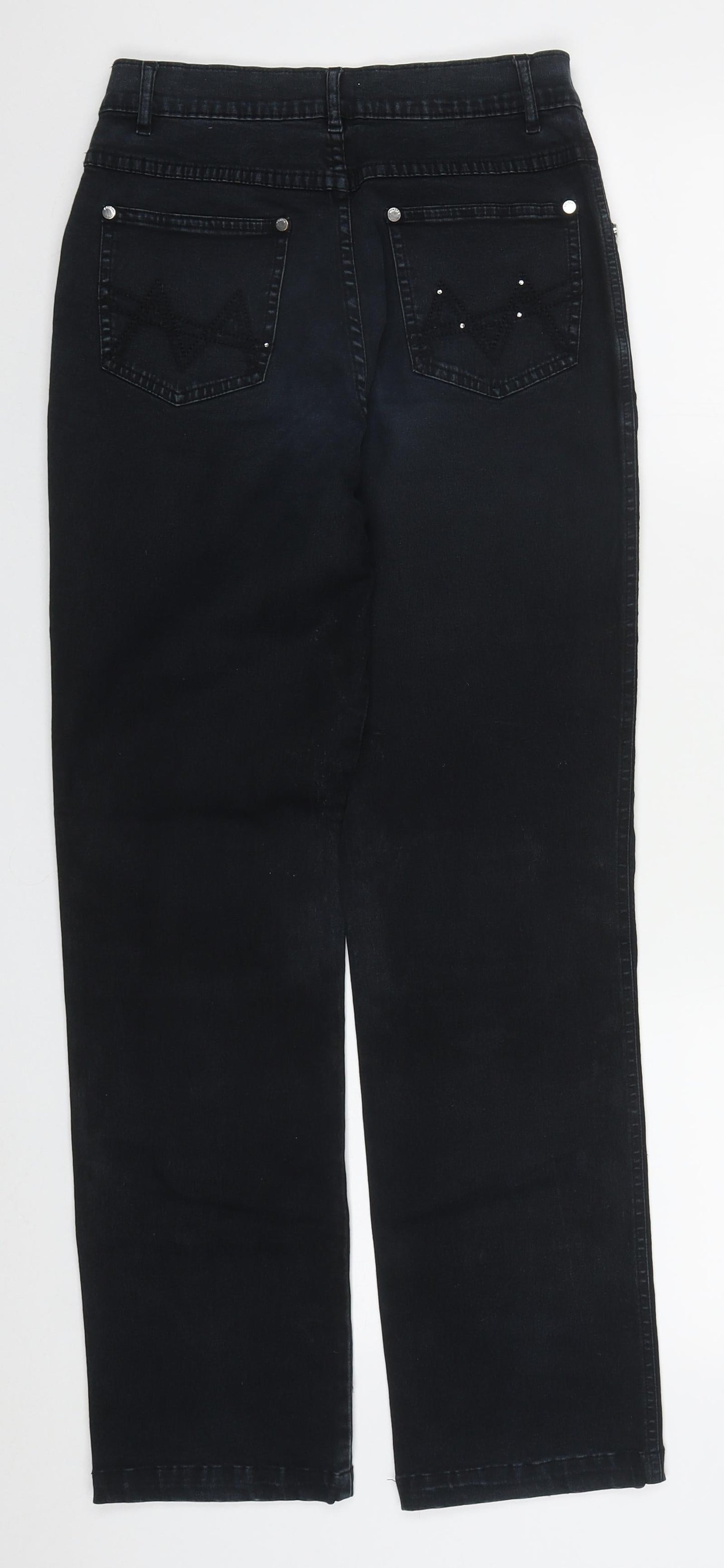 Marble Womens Blue  Cotton Straight Jeans Size 10 L29 in Regular Button