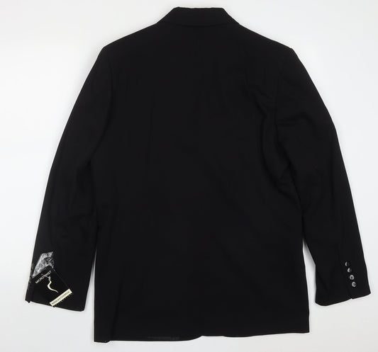 Barrington Bros Mens Black  Polyester Jacket Suit Jacket Size 40