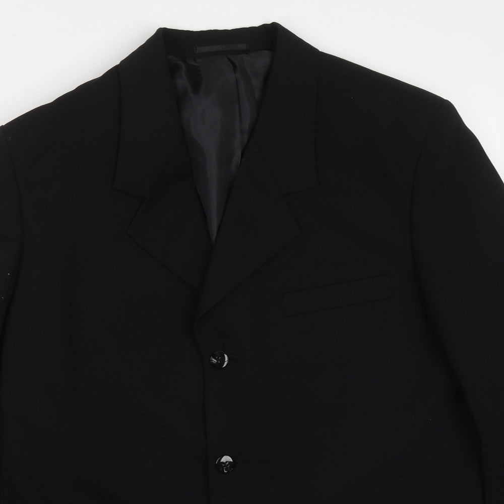 Barrington Bros Mens Black  Polyester Jacket Suit Jacket Size 40