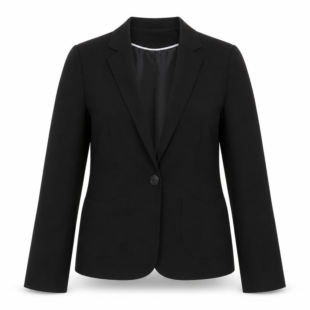 Select Womens Black  Polyester Jacket Suit Jacket Size 14