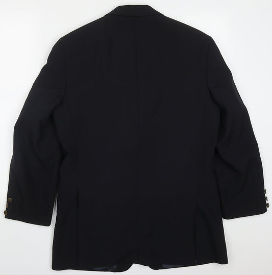 Simon Taylor Mens Blue  Polyester Jacket Suit Jacket Size 38