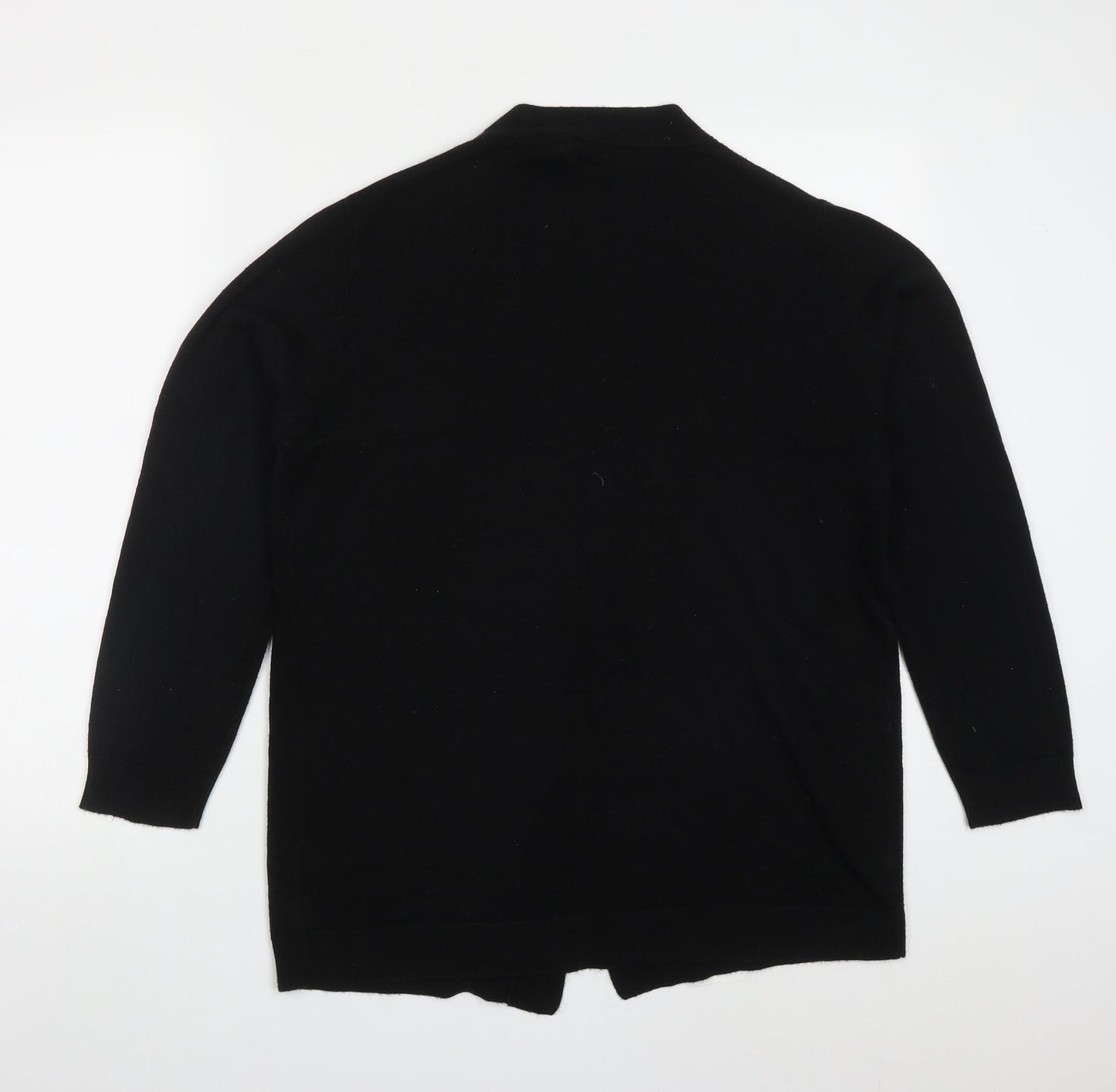 Studio Womens Black V-Neck  Acrylic Cardigan Jumper Size 12