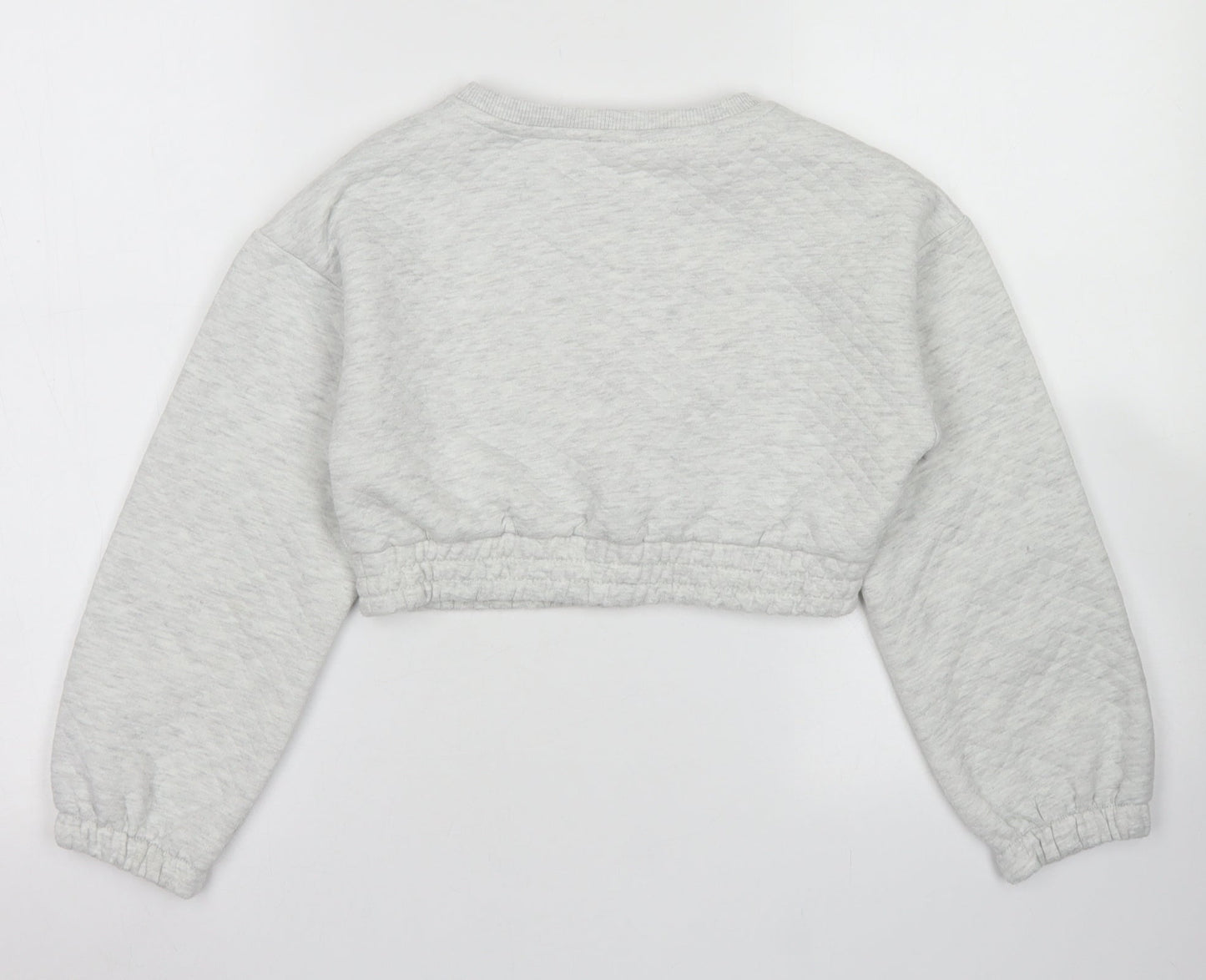 Candy Couture Girls Grey  Polyester Pullover Sweatshirt Size 9 Years   - Cropepd