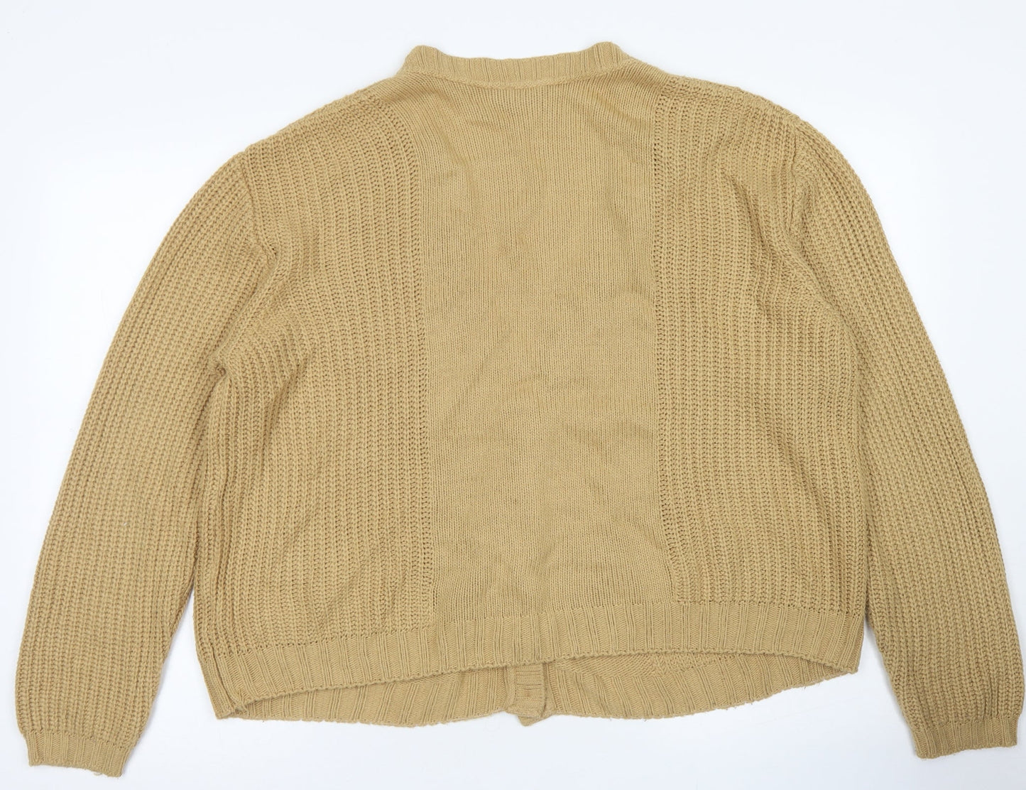 ASOS Womens Brown V-Neck  Acrylic Cardigan Jumper Size 12