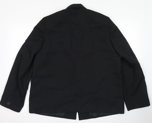 Preworn Womens Black  Polyester Jacket Blazer Size 18