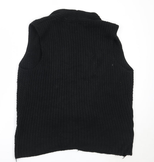Peacocks Womens Black Round Neck  Acrylic Cardigan Jumper Size L