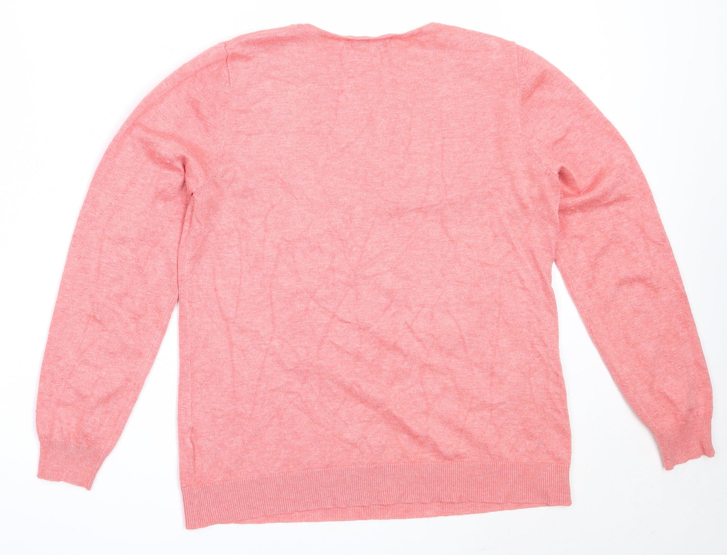 Papaya Womens Pink Round Neck  Viscose Pullover Jumper Size 12
