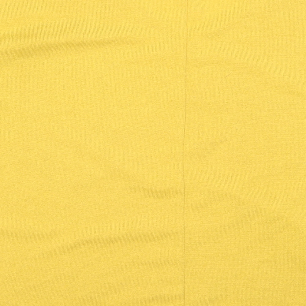 New Look Womens Yellow V-Neck  Polyester Pullover Jumper Size L