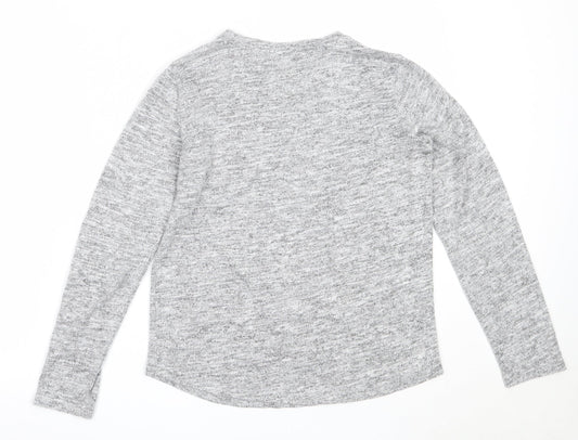 Nocozo Womens Grey V-Neck  Polyester Pullover Jumper Size 10