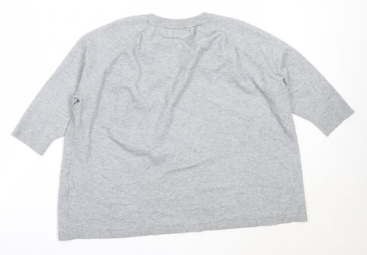 Vera Moda Womens Grey Round Neck  Viscose Pullover Jumper Size M