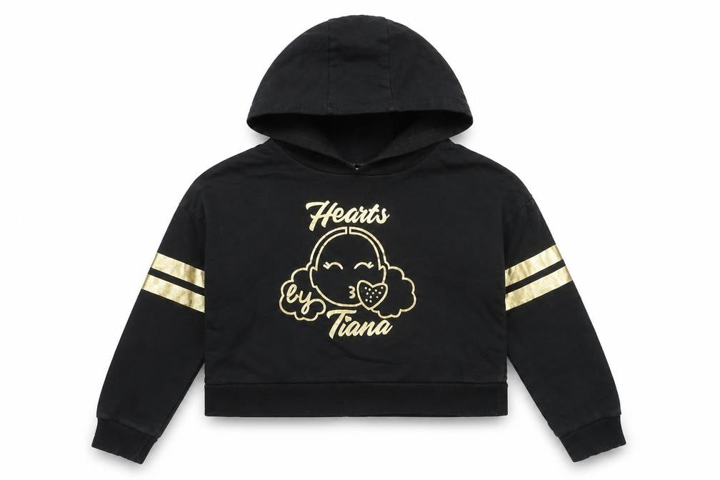 George Girls Black  Cotton Pullover Hoodie Size 7-8 Years   - tiana