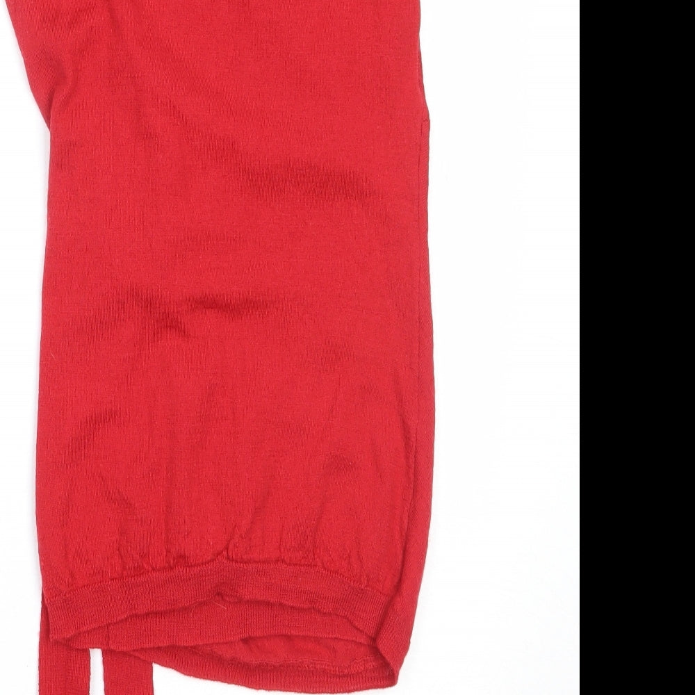 Phase Eight Womens Red Round Neck  Acrylic Pullover Jumper Size 8