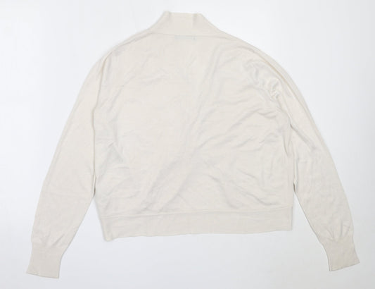 South Womens Ivory Round Neck  Viscose Cardigan Jumper Size 14