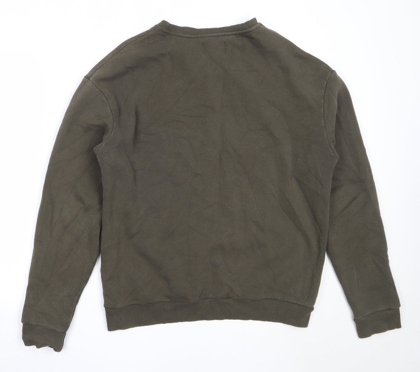 Seek Mens Green  Cotton Pullover Sweatshirt Size S