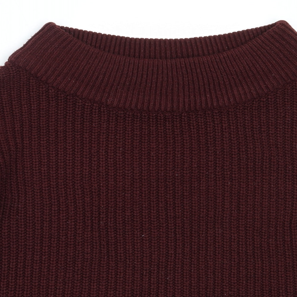 New Look Womens Red Round Neck  Acrylic Pullover Jumper Size S