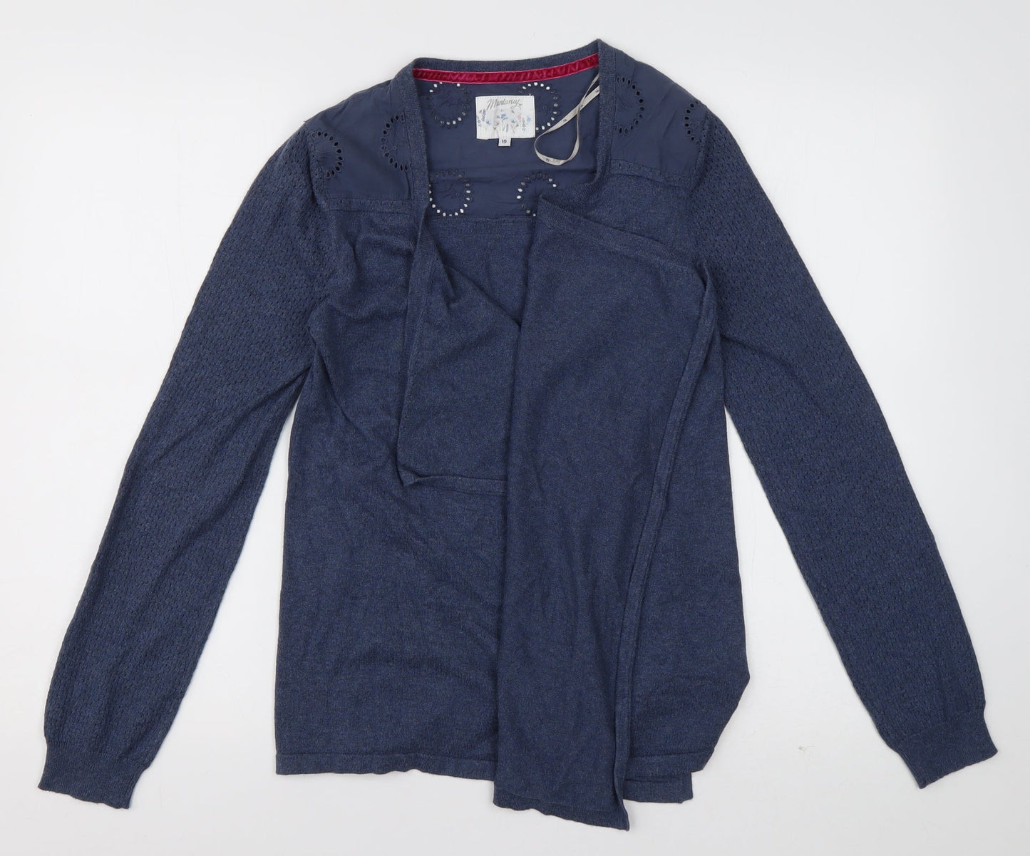 Debenhams Womens Blue V-Neck  Cotton Cardigan Jumper Size 10