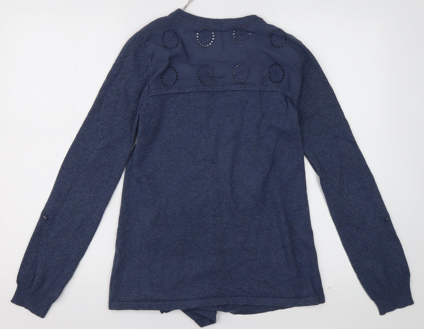 Debenhams Womens Blue V-Neck  Cotton Cardigan Jumper Size 10