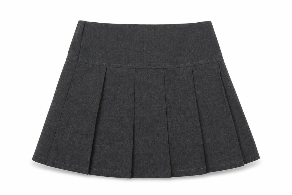 M&S Girls Grey  Polyester Pleated Skirt Size 3-4 Years  Regular