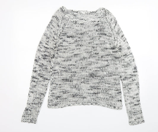 Cubus Womens Grey Round Neck  Acrylic Pullover Jumper Size M