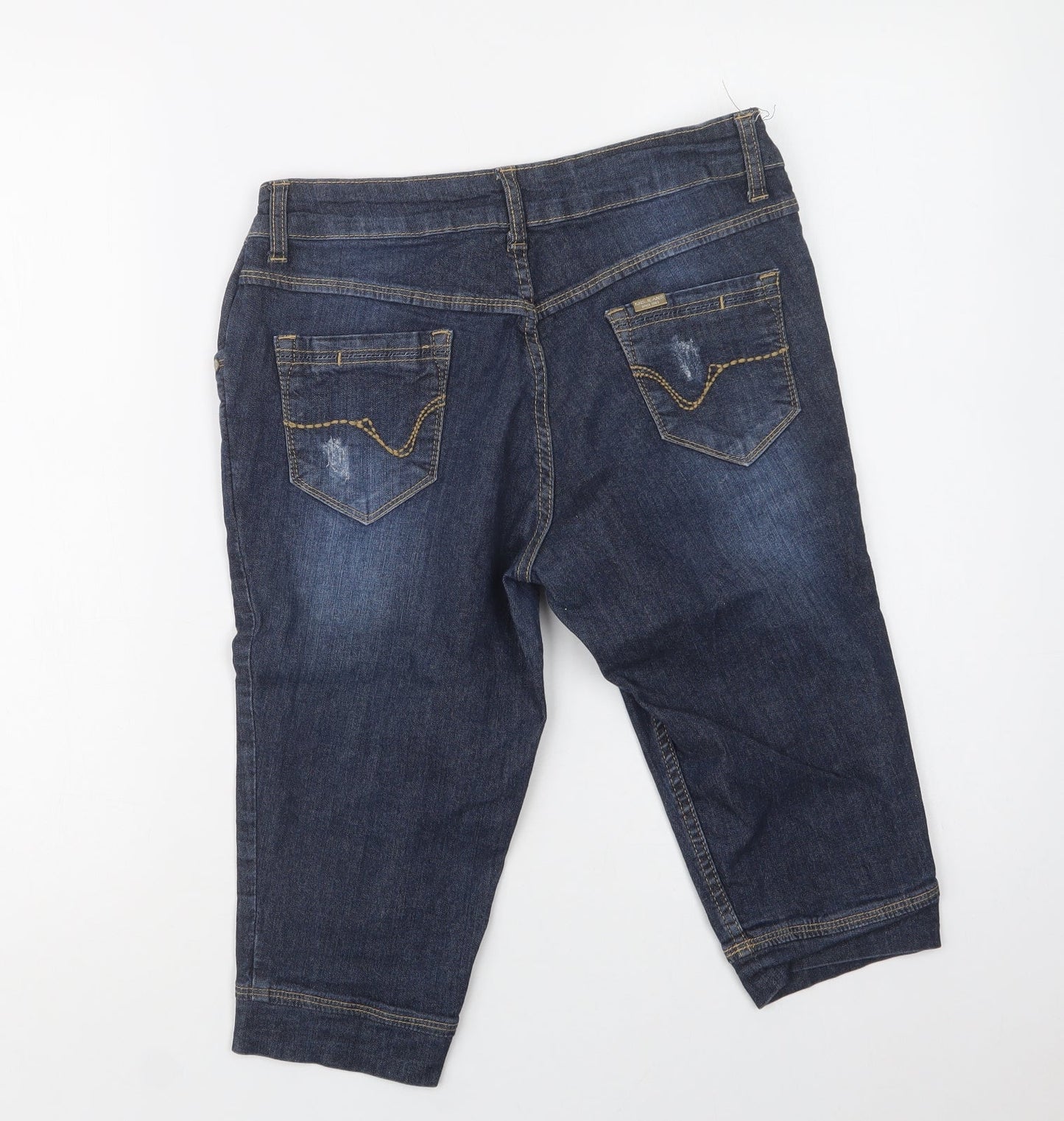 KRS Jeans Womens Blue  Cotton Chino Shorts Size M L15 in Regular Button