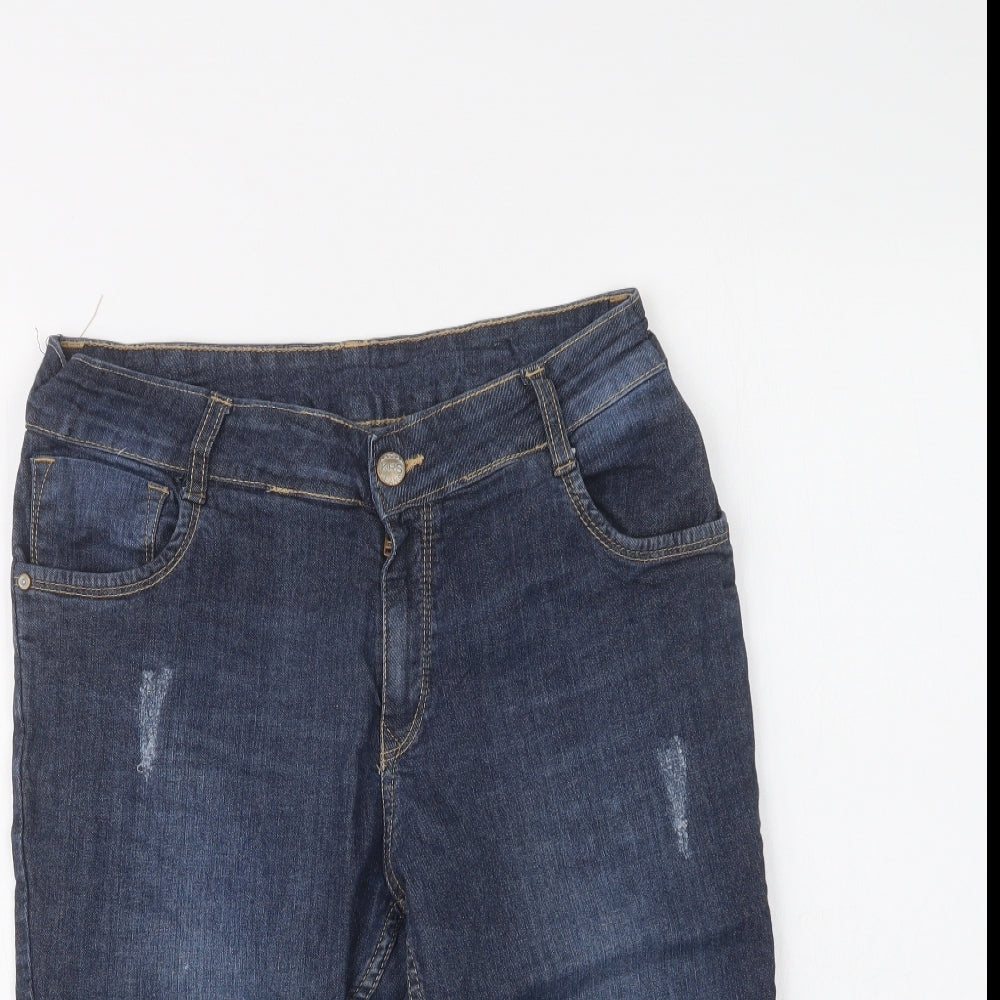 KRS Jeans Womens Blue  Cotton Chino Shorts Size M L15 in Regular Button