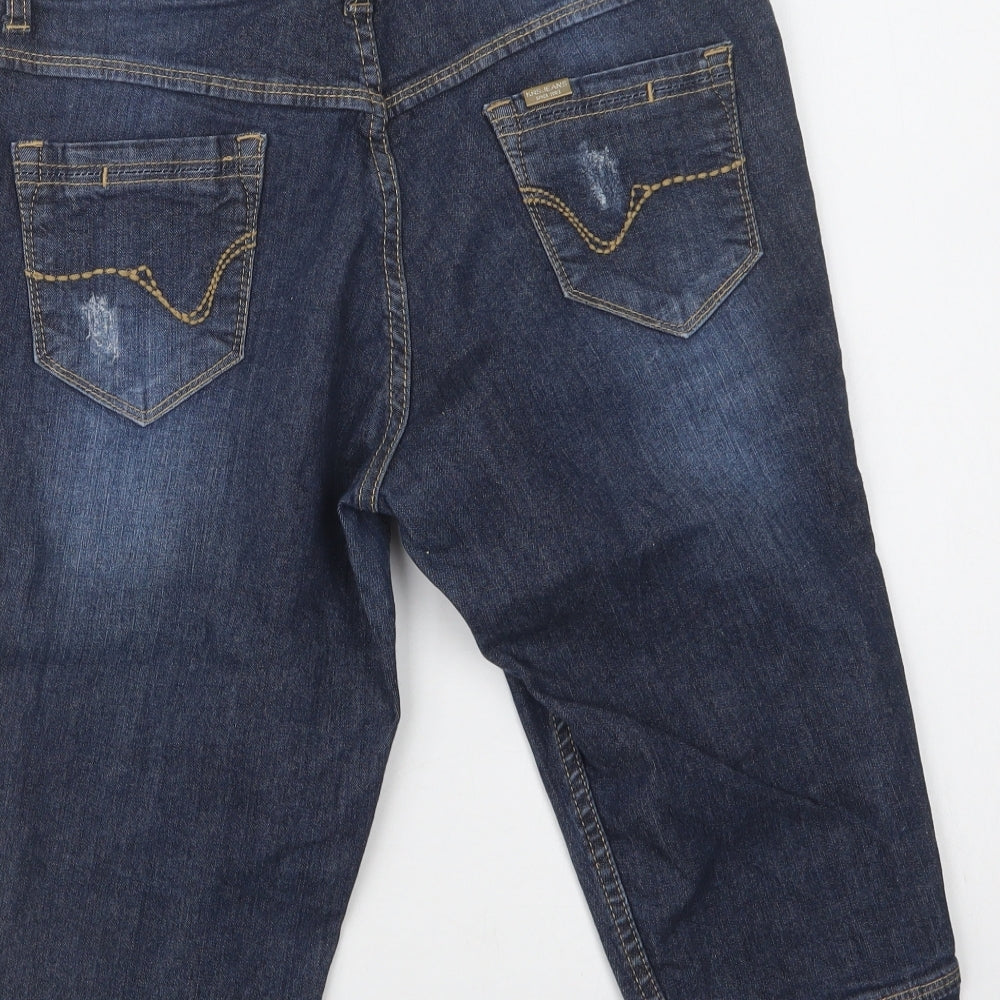 KRS Jeans Womens Blue  Cotton Chino Shorts Size M L15 in Regular Button
