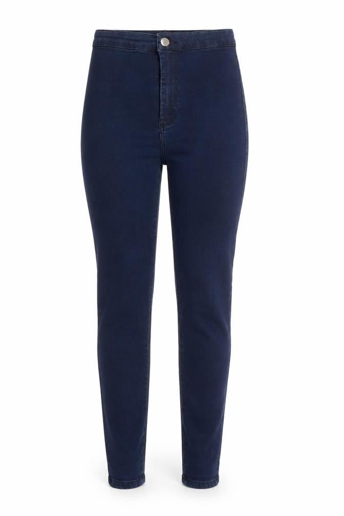 Topshop Womens Blue  Cotton Skinny Jeans Size 26 L32 in Regular Button