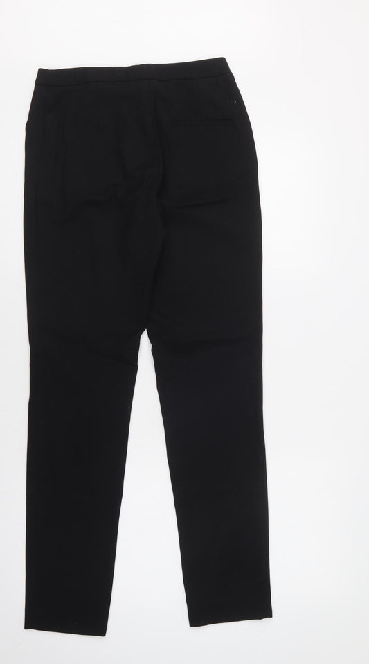 H&M Womens Black  Polyester Dress Pants Trousers Size 6 L32 in Regular Hook & Loop