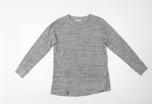 Peacocks Womens Grey Crew Neck  Polyacrylate Fibre Pullover Jumper Size 10