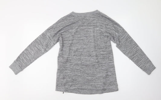 Peacocks Womens Grey Crew Neck  Polyacrylate Fibre Pullover Jumper Size 10