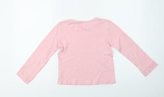John Lewis Girls Pink  Cotton Basic Blouse Size 9 Years Crew Neck