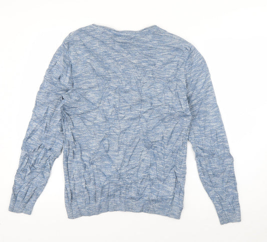 NEXT Womens Blue Boat Neck  Cotton Pullover Jumper Size S