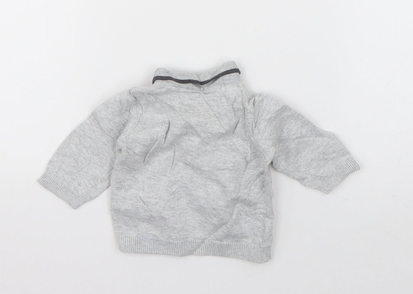 F&F Boys Grey  Cotton Pullover Jumper Size 0-3 Months  Pullover