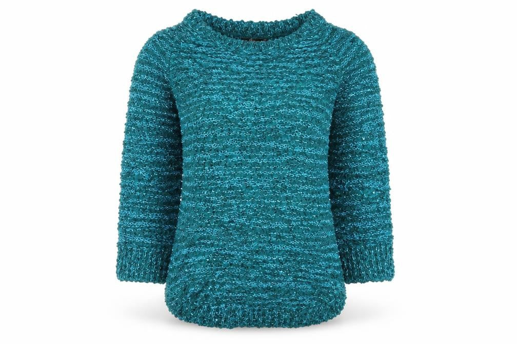Bonmarché Womens Blue Boat Neck  Polyester Pullover Jumper Size XS